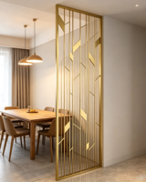Paravent d'intérieur en métal Art Déco avec découpe laser, design imperméable pour salon, entrée, villa et appartement