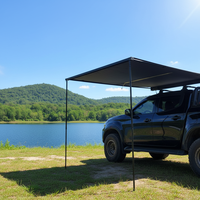 Auvent de camping extérieur rétractable pour voiture, abri solaire, tente, auvent de SUV avec éclairage LED intégré, support de toit rétractable
