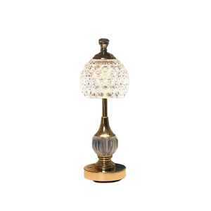 Lámpara de Mesa Moderna de Cristal con Pantalla de Cúpula, Luz LED E27 Blanca Cálida para Dormitorio, Iluminación Decorativa - Product Image 6