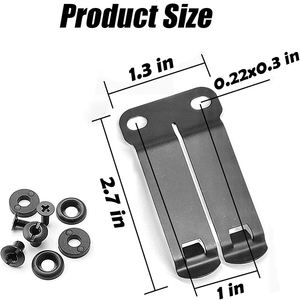 Clip de <span class=keywords><strong>ceinture</strong></span> monobloc JH-Mech pour étui de holster, fixation durable à double trou, gris mat foncé, en acier - Product Image 2