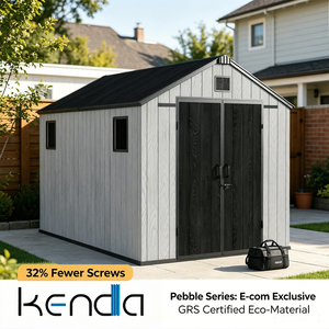 <span class=keywords><strong>Abri</strong></span> <span class=keywords><strong>de</strong></span> <span class=keywords><strong>jardin</strong></span> KENDA en résine imperméable 8x12 pieds avec système <span class=keywords><strong>de</strong></span> gouttières, garantie 10 ans, résistant aux typhons <span class=keywords><strong>de</strong></span> niveau 11 <span class=keywords><strong>pour</strong></span> le drainage des eaux <span class=keywords><strong>de</strong></span> pluie - Product Image 1
