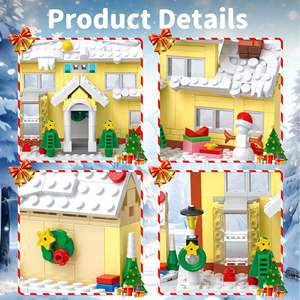 651PCS Building Blocks Set Christmas Themed DIY Toy with Snow House &amp; <strong>Caravan</strong> Educational <strong>Gift</strong> for Kids Ages 6+ - Product Image 2