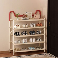Nouvelle armoire à chaussures compacte et peu encombrante pour entrée, meuble à chaussures multi-niveaux en acier carbone sur pied pour la maison
