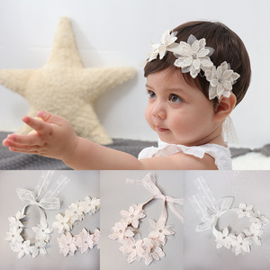 Mio Mới Nhất Ren Hoa Bé <span class=keywords><strong>Headband</strong></span> Năm Hoa Với Shining Rhinestone Bowtie Headbands Bé Cô Gái Wedding Đảng Trang Trí - Product Image 4