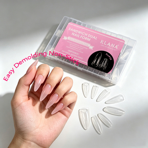 Offre Spéciale : Moule à ongles transparent rapide en une étape pour faux ongles en amande, double forme, pour professionnels de la manucure en salon - Product Image 2