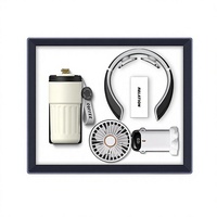 Coffret Cadeau d'Entreprise Personnalisé ZMHQ 2027 avec Logo, Mug Isotherme à Affichage de Température, Masseur Cervical, Ventilateur Numérique – Cadeau Exécutif