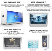 Boîte de présentation de bijoux transparente avec écran LCD Holobox, vitrine 21,5 32 43 49 55 pouces, écran tactile infrarouge, Android 11 RK3566 32 Go, intelligent