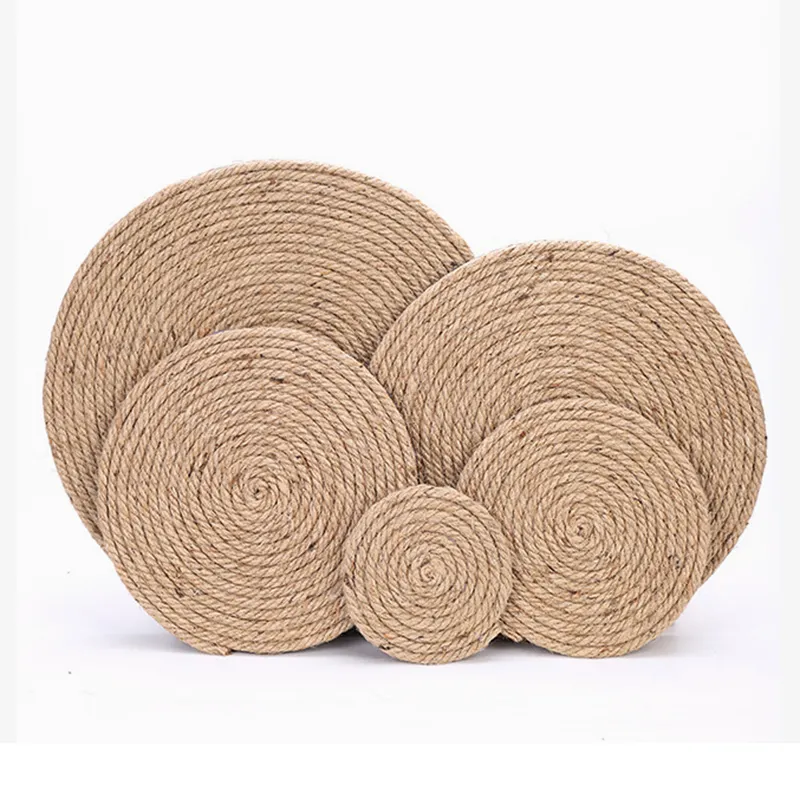 20CM Round Shape DIY Crafts Handmade Hanging Wall Decor Rustic Jute Rope Round Woven Wall Basket Decor