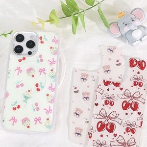 Funda de teléfono con panel trasero de rejilla magnética reemplazable para <span class=keywords><strong>iPhone</strong></span> 17 / 17pro/17promax/17air con la cereza dorada y pastel - Product Image 4
