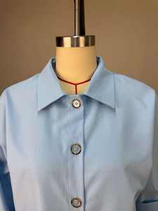 GX3151 Camicetta da <span class=keywords><strong>Donna</strong></span> di Alta Qualità Moda 2025 con Collo Rovesciato e <span class=keywords><strong>Mezza</strong></span> <span class=keywords><strong>Manica</strong></span> con Bottoni - Product Image 3