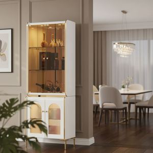 <span class=keywords><strong>Meuble</strong></span> à vin en bois massif de style européen et américain, vitrine créative avec porte en verre pour la maison, le salon, rangement et décoration - Product Image 5