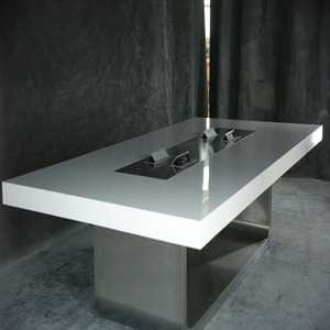 Petite table de conférence ovale personnalisée Table de salle de réunion blanche Table de bureau de salle de formation - Product Image 5