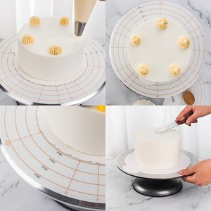 Fabake Cake Turntable Anti-slip <b>Mat</b> 28cm <b>Silicone</b> Round Decorating Table Non-Stick Kitchen Tool - Product Image 3