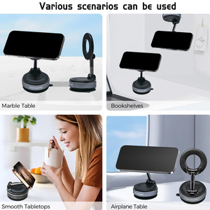 Supporto per telefono auto rotante di 360 gradi con forti magneti allungabili supporto Mobile e aspirazione sottovuoto per uso letto o scrivania - Product Image 4
