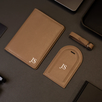 Ensemble de porte-passeports et de bagages en cuir PU de haute qualité personnalisés par WJ Factory, cadeaux en cuir personnalisés pour les voyages et les affaires