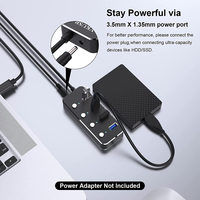 CE FCC pabrik aluminium Transfer Data 5Gbps 4-Port USB 3.0 Hub ON/OFF saklar individu Tipe C ke USB 3.0 Splitter
