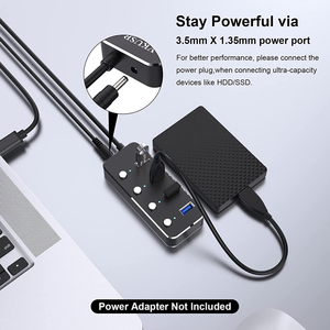 CE FCC ISO9001 Factory Aluminum Data Transfer 5Gbps 4-Port <strong>USB</strong> 3.0 Hub ON/OFF Individual <strong>Switches</strong> Type <strong>C</strong> to <strong>USB</strong> 3.0 Splitter - Product Image 6