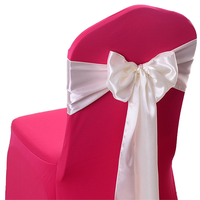 Foulards de chaise en satin de haute qualité, design fantaisie, couleur personnalisée, décorations de fête en plein air pour hôtel, mariage, marque Wedkey, MOQ