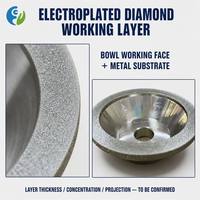Disque abrasif électrolytique 11C9 Diamond Bowl pour affûtage de carbure, ébavurage et affûtage de précision sur affûteuse universelle