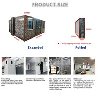 Maison préfabriquée 2 chambres à coucher Maison pliable portable Petite maison mobile à vendre 20 pieds Mini maison en conteneur extensible