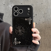 Coque pour iPhone 17 Air, Chrome, DIY, 3D, Design tendance en forme de croix, iPhone 16 15 14 Pro Max, Cœur, 13 Plus, Accessoires pour téléphone portable
