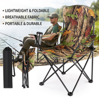 Chaise de camping pliante d'extérieur camouflage avec dossier rembourré, portable, robuste, directement de l'usine, pour la pêche, la randonnée, le pique-nique, le jardin et la plage