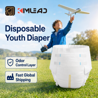 Couches jetables ajustables pour enfants plus âgés et adolescents, en tissu non tissé imprimé, respirantes, haute absorption, anti-fuites 3D