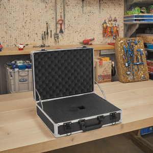 Hộp đựng đồ cứng bằng nhôm cỡ lớn, có khóa, dùng để đựng máy ảnh, hộp đựng dụng cụ bằng nhôm có lót mút xốp tự lắp ráp - Product Image 1