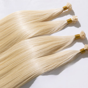 Extensions de <span class=keywords><strong>cheveux</strong></span> humains à pointe plate, blond <span class=keywords><strong>froid</strong></span> et blond chaud, extensions à pointe kératine, pleines de la racine aux pointes - Product Image 3