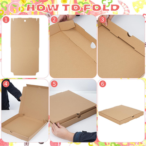 Scatole per <span class=keywords><strong>Pizza</strong></span> <span class=keywords><strong>in</strong></span> Cartone Ondulato Kraft Personalizzate 16x16 Pollici, Contenitori Usa e Getta per Asporto <span class=keywords><strong>di</strong></span> Torte, Ciambelle e Prodotti Artigianali - Product Image 4