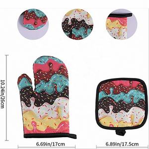 2026 Custom Printed Design Sweet Kitchen <b>Cooking</b> Gloves Polyester Oven Mitts <b>Pot</b> Holder Set Eco-Friendly Durable Microwave Safe - Product Image 3