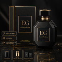 Perfume de Lujo Negro Dorado de Marca Privada, Fragancia Personalizada OEM ODM 50ml, Eau De Parfum de Larga Duración, MIST, Caja de Regalo Ecológica