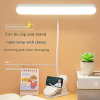 Lampe de bureau LED avec pince, protection oculaire, batterie rechargeable, flux lumineux élevé, contrôle tactile, intensité réglable, design moderne