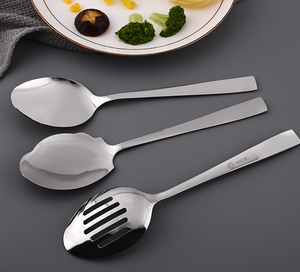 DFC1117 Cuchara Grande para Servir y Espátulas Ranuradas con Diseño de Hoja para Cafetería, Tienda o Buffet - Product Image 5