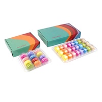 Boîte en carton ondulé E-flute personnalisée à double impression pour l'emballage de macarons et de biscuits, boîte d'expédition pliable en carton