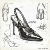 Sepatu hak tinggi model slingback warna hitam mengkilap dengan tali gesper tipis bergaya, penyangga lengkung kaki, dan penambah tinggi, cocok untuk kencan romantis di bar malam hari.