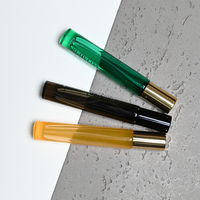 Flacon de parfum vide transparent brillant personnalisé de 10 ml avec bouchon cylindrique noir doré, mini flacon vaporisateur de parfum avec boîte d'emballage personnalisable