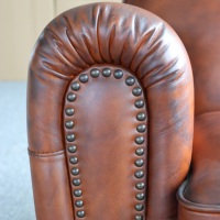 Fauteuil individuel décontracté en cuir véritable ultra-doux, style médiéval rétro, effet vieilli et ciré à l'huile, modèle Tiger, pour salon, hôtel, café