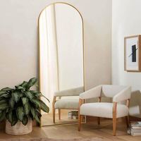 Espejo de pie de cuerpo entero grande personalizado, moderno y elegante, con pantalla LED, en colores marrón/negro/gris, tendencia 2023