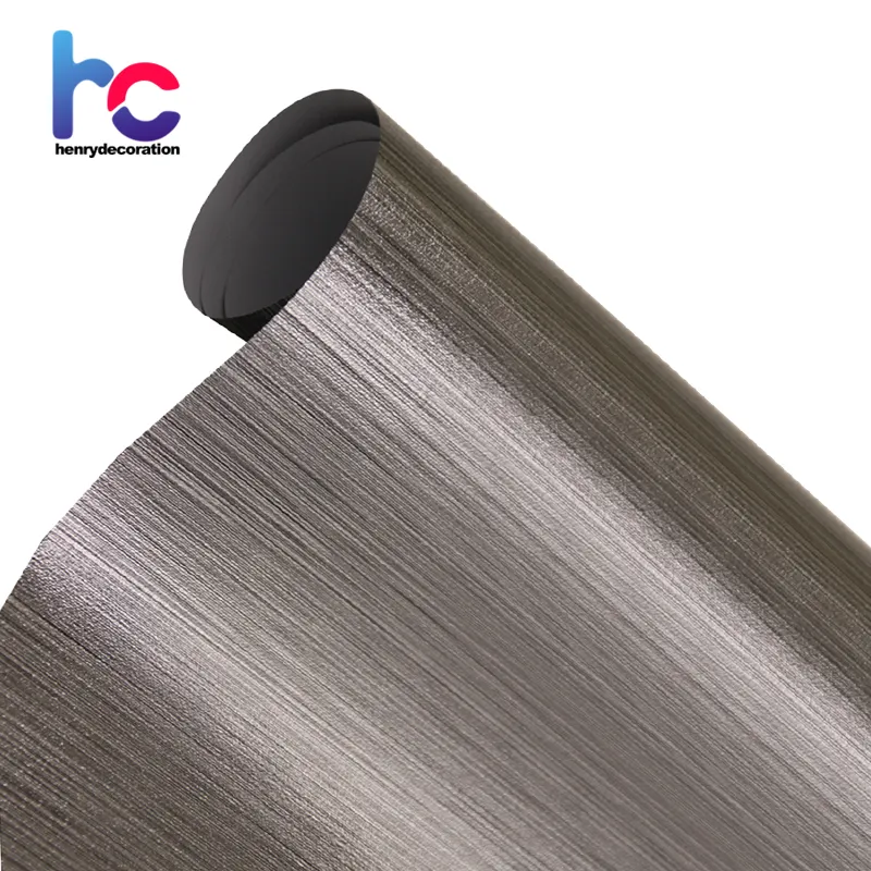 Henry decoration excellent texture brushed embossed pet metalized decorative films for gift box packing metalized pvc film