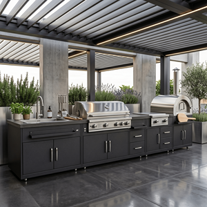 Pérgolas de Aluminio en Oferta, Cocina Exterior de Diseño Moderno, Mueble de Cocina Exterior Modular de Acero Inoxidable 304 con Gazebo - Product Image 2
