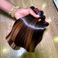 Cabello Remy Virgen Vietnamita al por Mayor, Doble Trama a Máquina, 8 Pulgadas, Solo Colores Más Oscuros, Paquetes Lisos SDD Vietnam Bone Straight