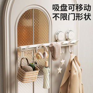 Gancho con ventosa, colgador de puerta móvil, perchero de pared extraíble, organizador de almacenamiento, diseño minimalista - Product Image 3