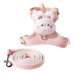 Set tali dan kekang kucing antibocor, tali pengaman anak kucing dapat diatur dengan strip reflektif - Product Image 5