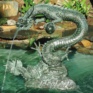 कास्टिंग गार्डन सजावटी धातु कांस्य ड्रैगन मूर्ति बाउल वॉटर फाउंटेन के साथ - Product Image 5