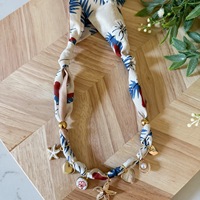 WOWEI Nouvelle tendance Collier à breloques de style bricolage Bandana Collier à breloques multiples Collier à pendentif ajustable Collier ras du cou avec breloque