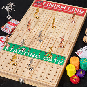 <span class=keywords><strong>Gioco</strong></span> da Tavolo <span class=keywords><strong>di</strong></span> Corse <span class=keywords><strong>di</strong></span> Cavalli in Legno Massiccio Pieghevole, Edizione Lusso <span class=keywords><strong>per</strong></span> <span class=keywords><strong>Adulti</strong></span> con Cavalli in Metallo - Product Image 5