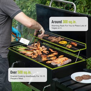 Vỉ Nướng Than Quá Khổ Dễ Dàng Làm Sạch Với Khu Vực Nấu Ăn Cực Lớn Vỉ Nướng BBQ Cho Cắm Trại Ngoài Trời Và Gia Đình Tụ Họp Màu Đen - Product Image 4