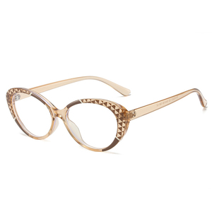 Monturas <span class=keywords><strong>de</strong></span> gafas <span class=keywords><strong>de</strong></span> alta calidad para vender en la tienda óptica Bloqueo <span class=keywords><strong>de</strong></span> luz azul TR90 Little Oval CAT Eye Transparente Tawny Women - Product Image 5