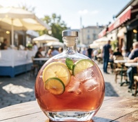 Bouteille en verre élégante de 250 ml pour extraction à froid avec couvercles – Contenant transparent pour thé et boissons froides